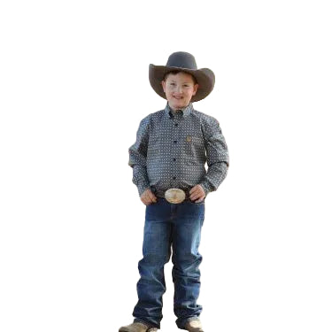 Cinch Boys LS Print Shirt - Navy