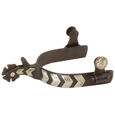 Weaver Leather Men's Show Spurs with German Silver Chevron Trim