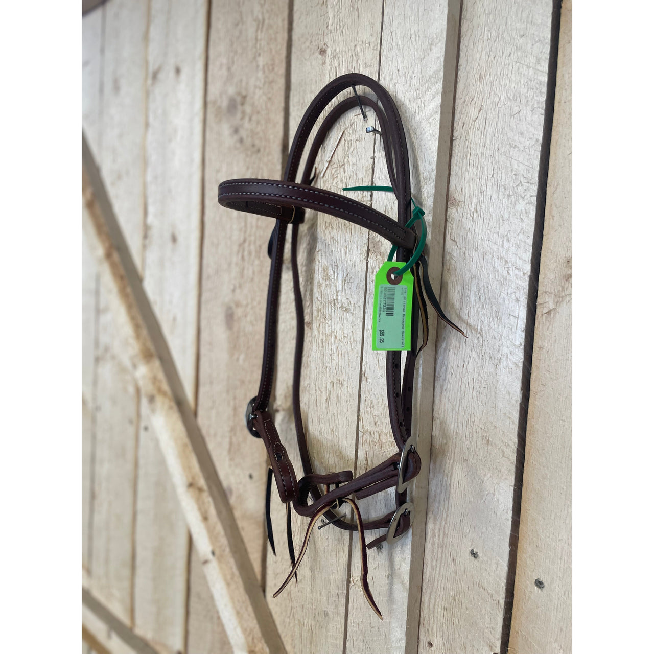 Irvine 5/8" Stitched Browband Headstall w/Stainless Steel Hardware - Dark Oil
