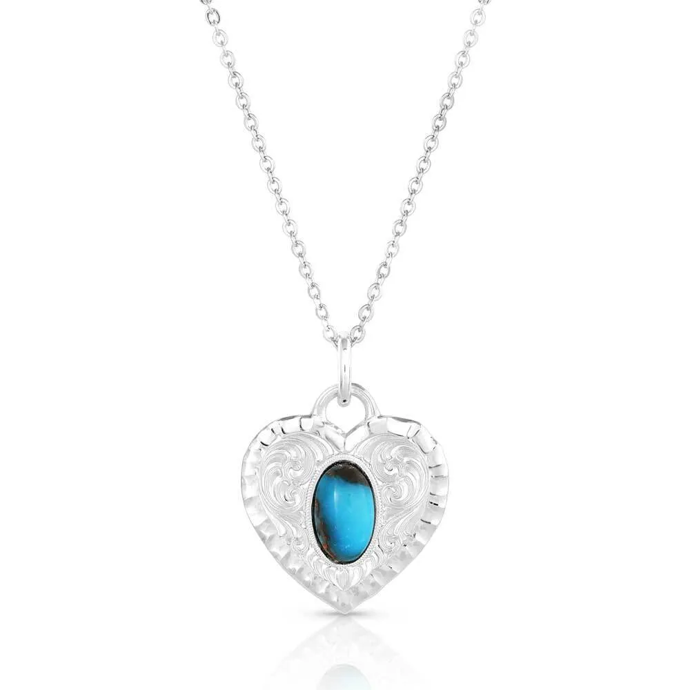 Montana Silversmith Chiseled Heart Turquoise Necklace