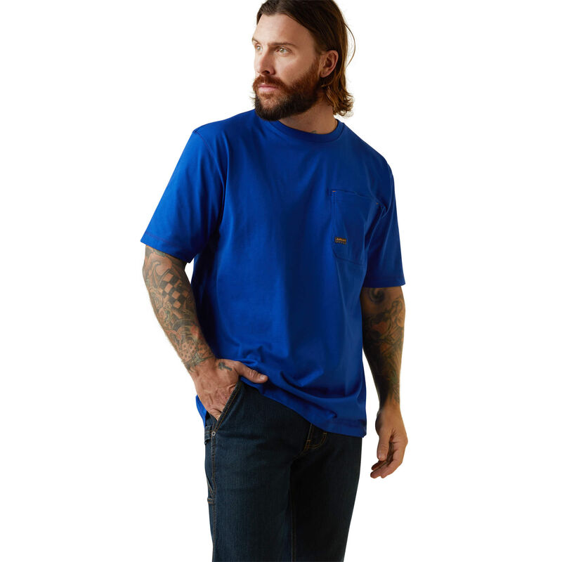 Ariat Mens Rebar Workman Born For This T-Shirt - Royal Blue Heather