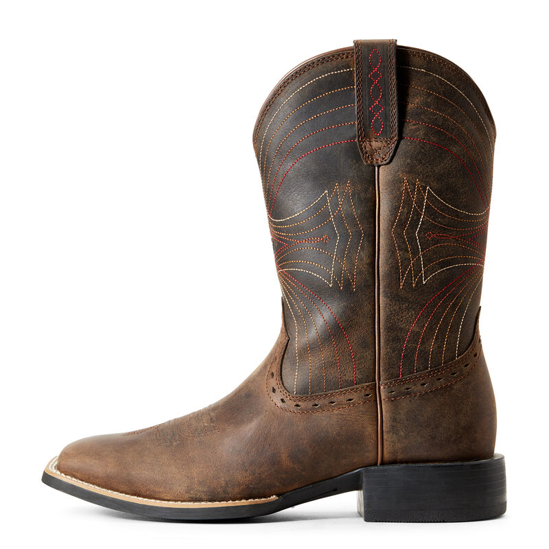 Ariat Men's Sport Wide Square Toe Western Boots - Distressed Brown