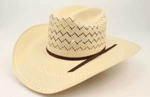 Ariat Straw 20X Cowboy Hat with 2-Cord Chocolate Band
