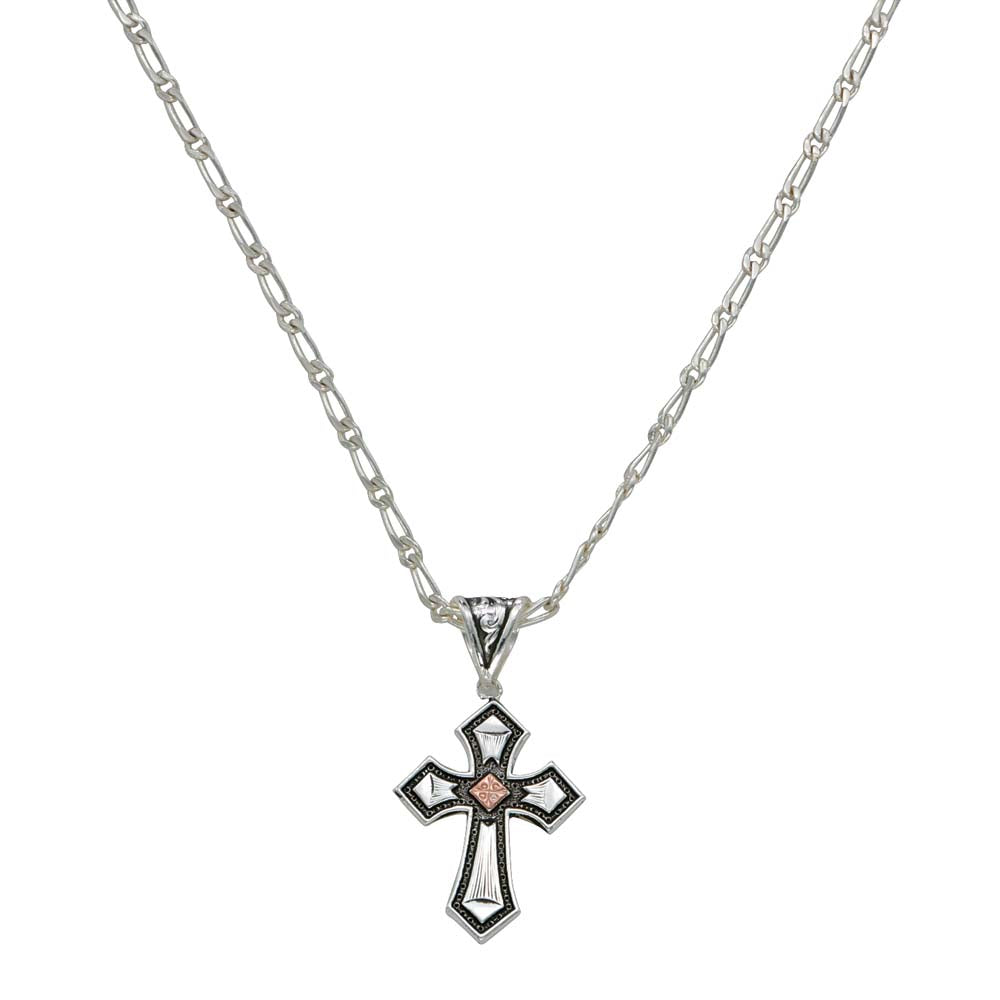 Antique Copper Diamond Cross