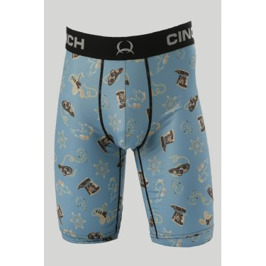 Cinch Mens 9" Sheriff Boxer Briefs - Turquoise