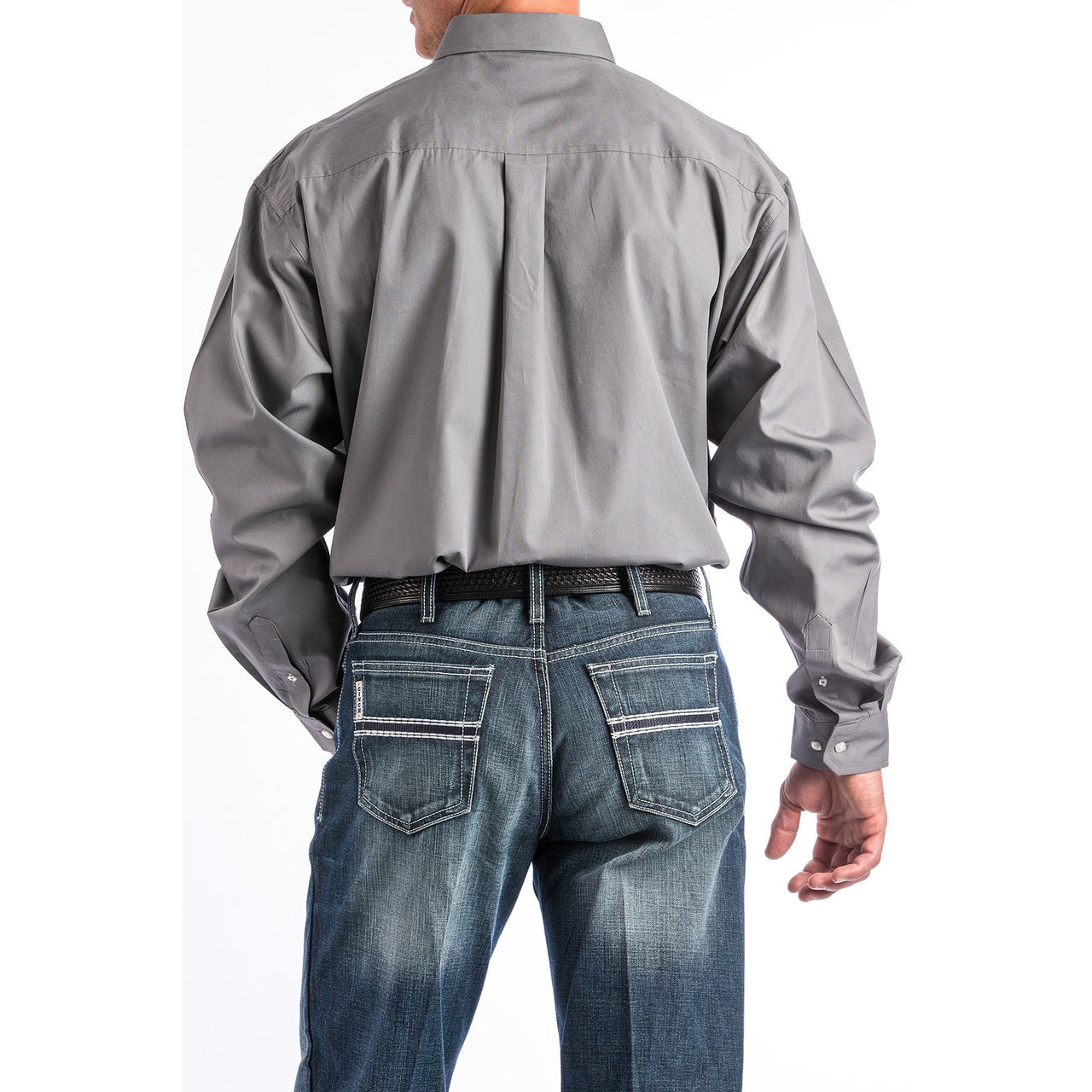 Cinch Men's Classic Fit Solid Button-Down Shirt - Grey