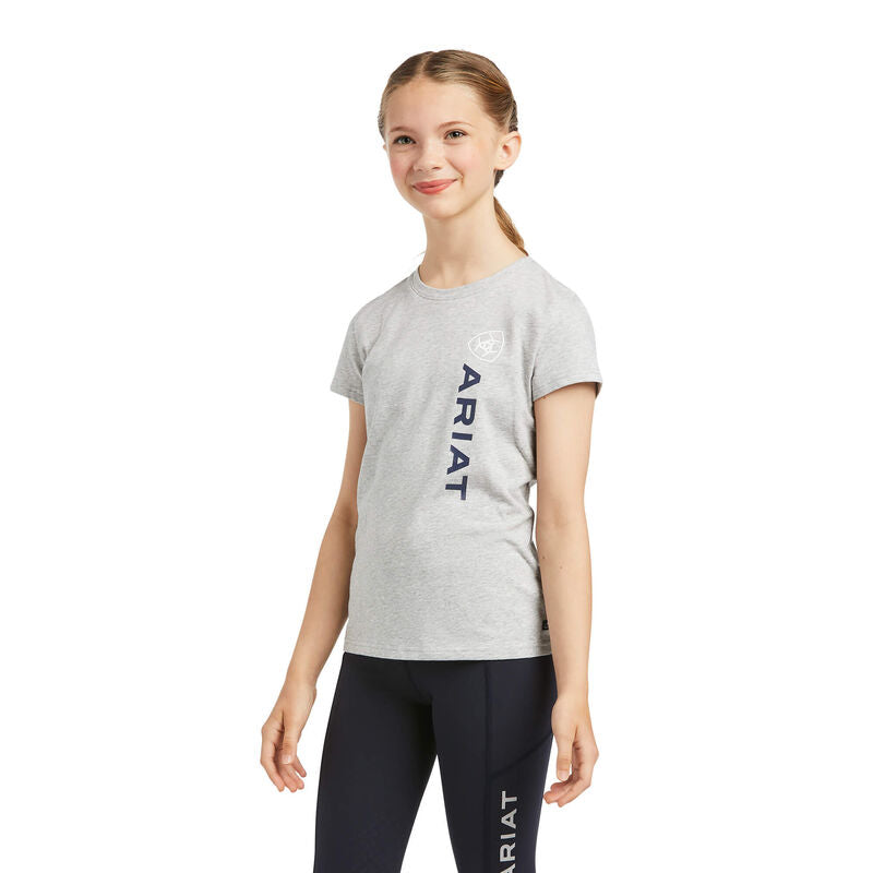 Ariat Youth Vertical Logo T-Shirt Heather Grey