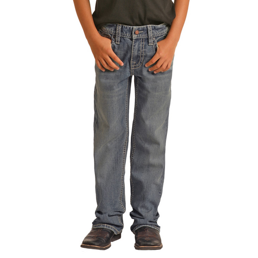 Rock & Roll Boys Relaxed Tapered Stretch Bootcut Jeans - Medium Vintage