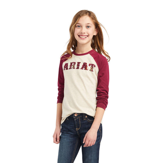 Ariat Girls REAL Zuma Baseball Long Sleeve Shirt