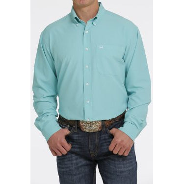 Cinch Men's LS Solid Arenaflex Shirt - Turquoise