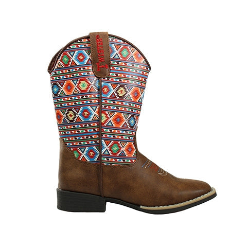 Twister Children's Daniella Western Boots - Multi Aztec/Brown