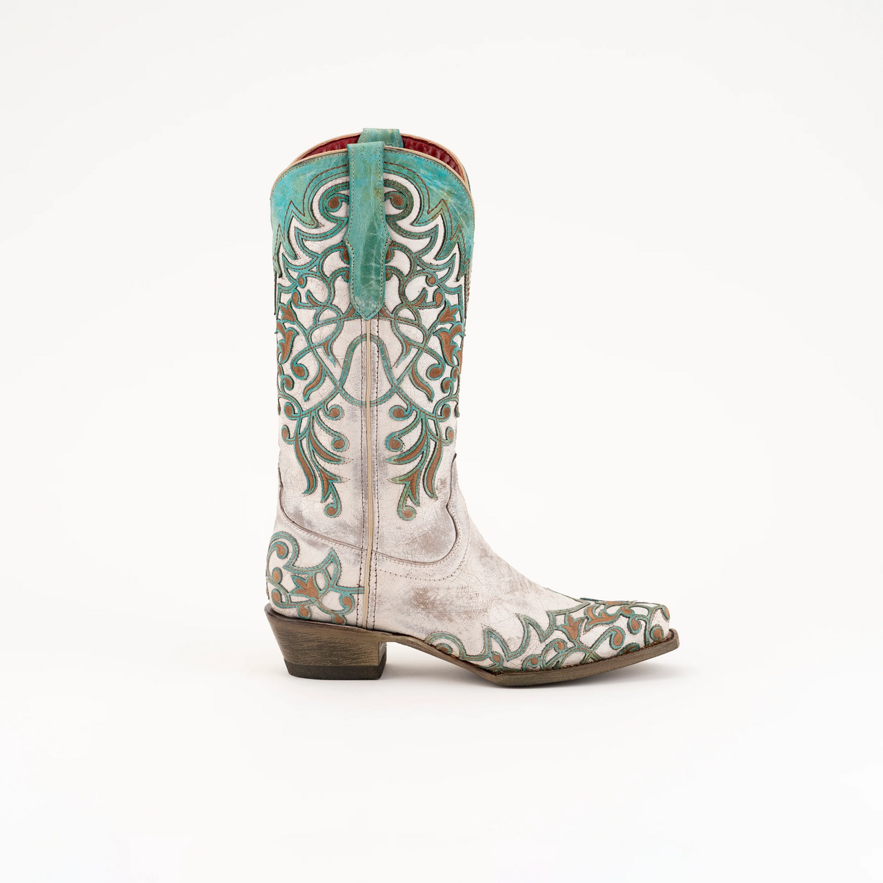 Ferrini Womens Ivy Western Boots - White/Turquoise