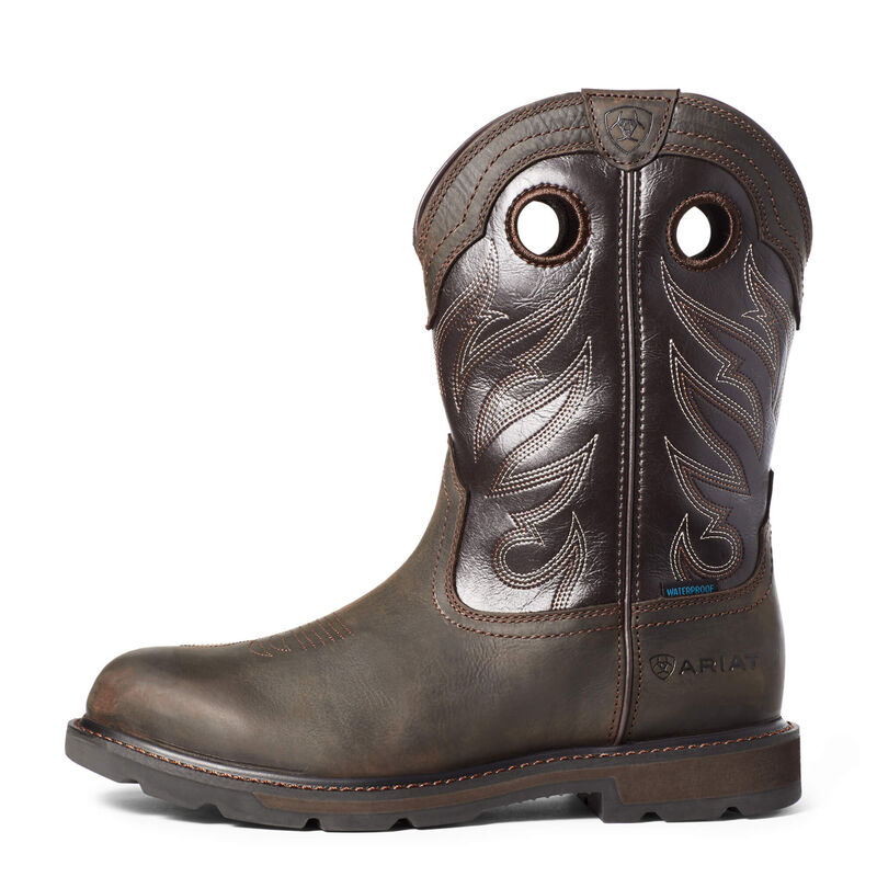 Ariat Mens Groundwork Waterproof Work Boots - Dark Brown