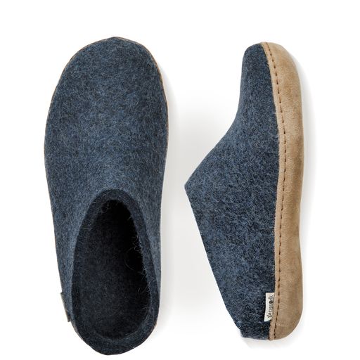 Glerups Slip-On Leather Sole Shoes - Denim