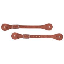 Weaver Leather Barbed Wire Spur Straps - Russet