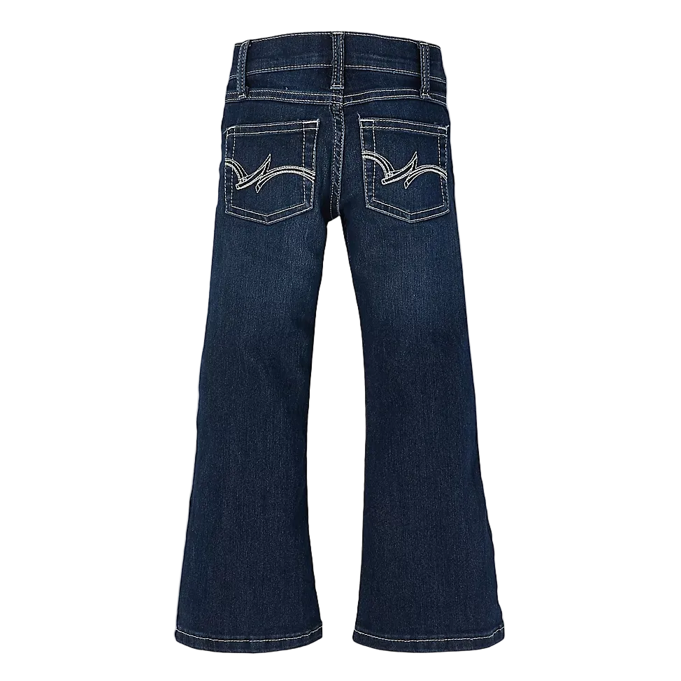 Wrangler Girls Premium Patch Bootcut Jeans - Dark Blue - Irvine Tack & Western Wear