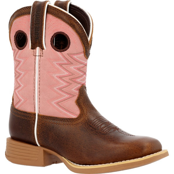 Durango Kids Oth 8" Western Dark Chestnut and Bubble Gum
