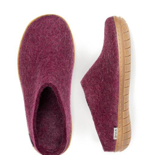 Glerups Slip On Rubber Sole Shoes - Cranberry