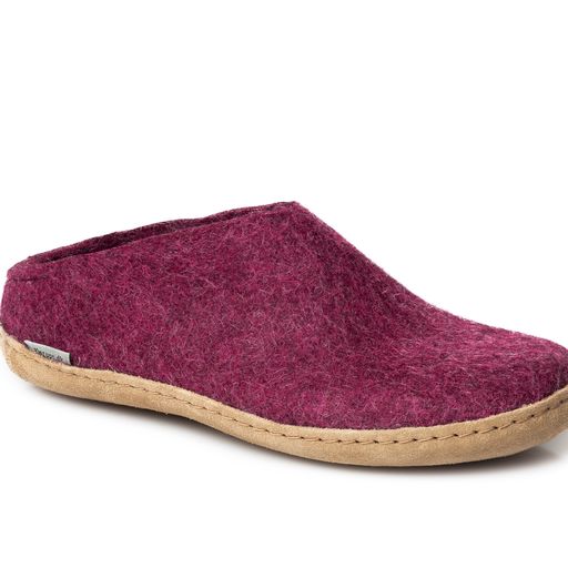 Glerups Slip On Leather Sole Shoes - Cranberry