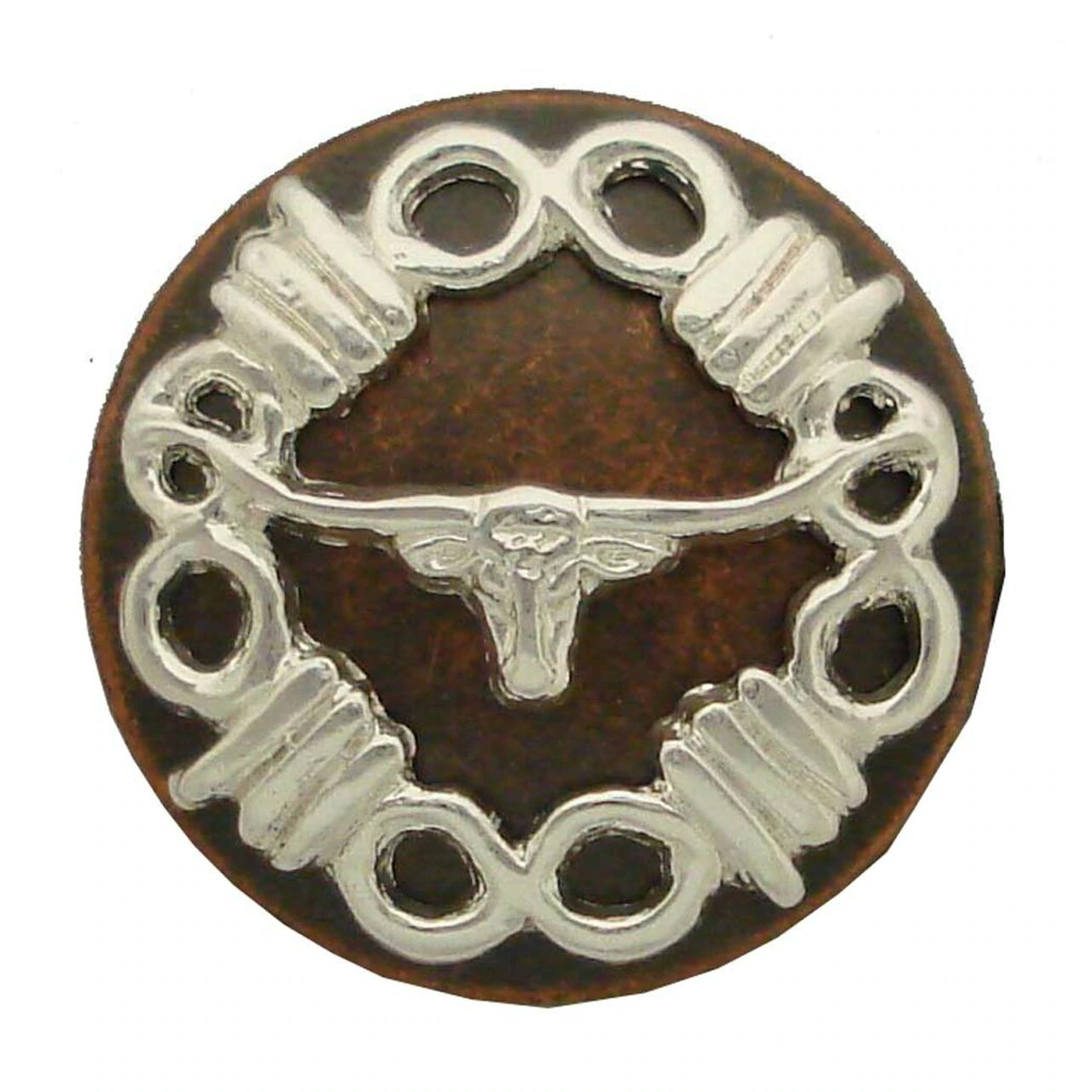 1" Longhorn Steer Barbwire Concho