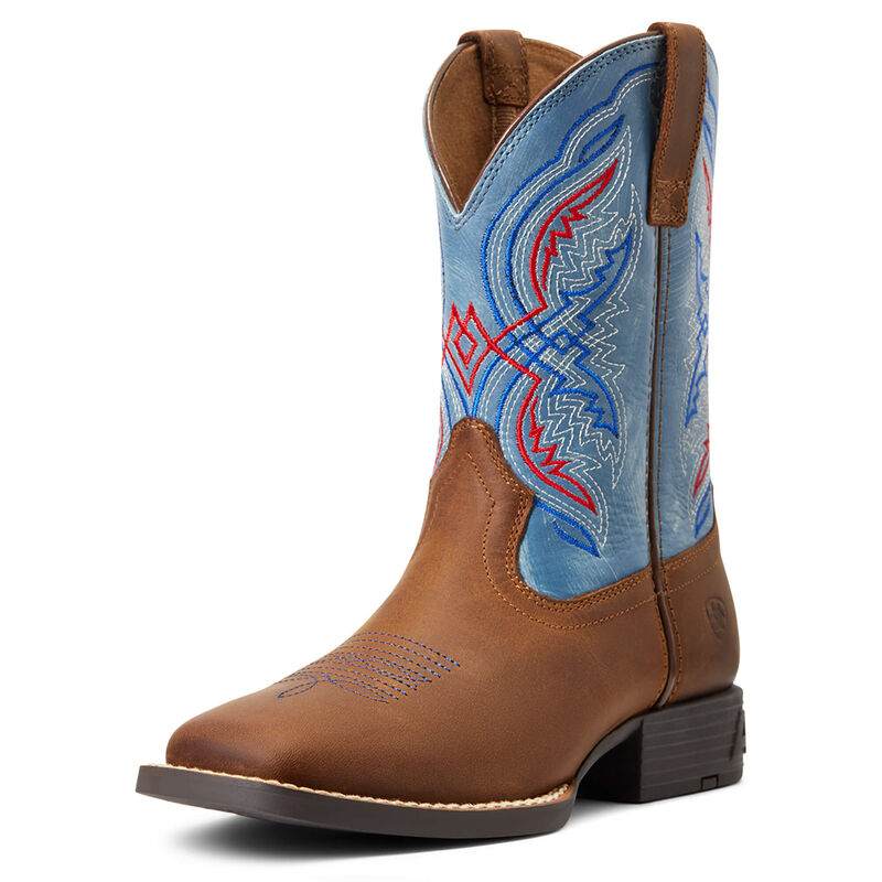**Ariat Boys Youth Double Kicker Western Boots - Distressed Brown