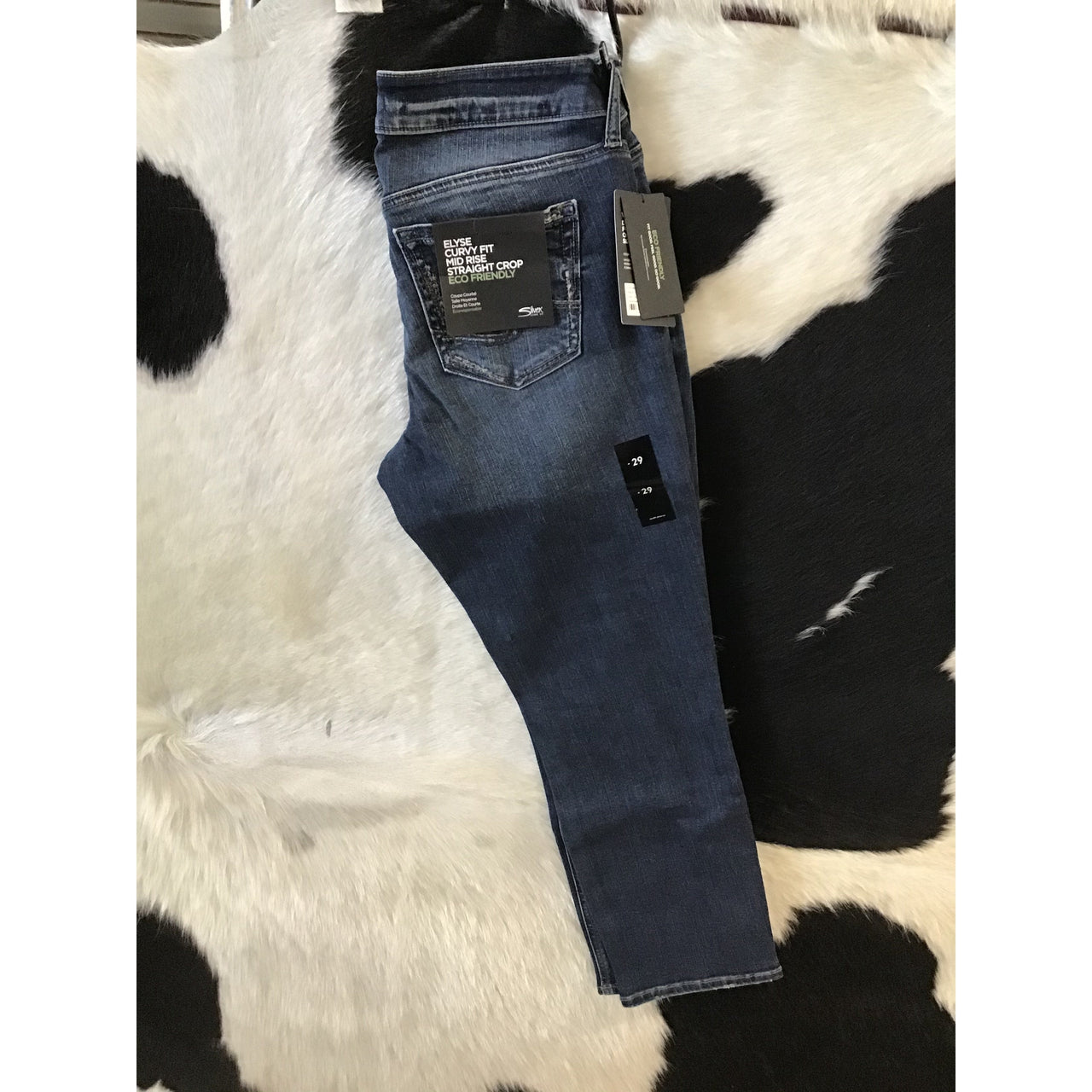 Silver Elyse Straight Crop Jeans