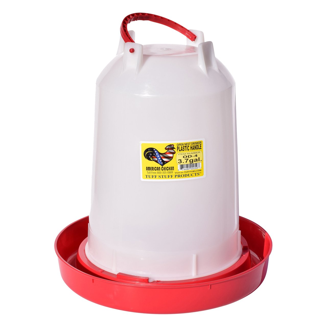 TuffStuff Poultry Open Nest Drinker Plastic Handle 1.5 Gallon