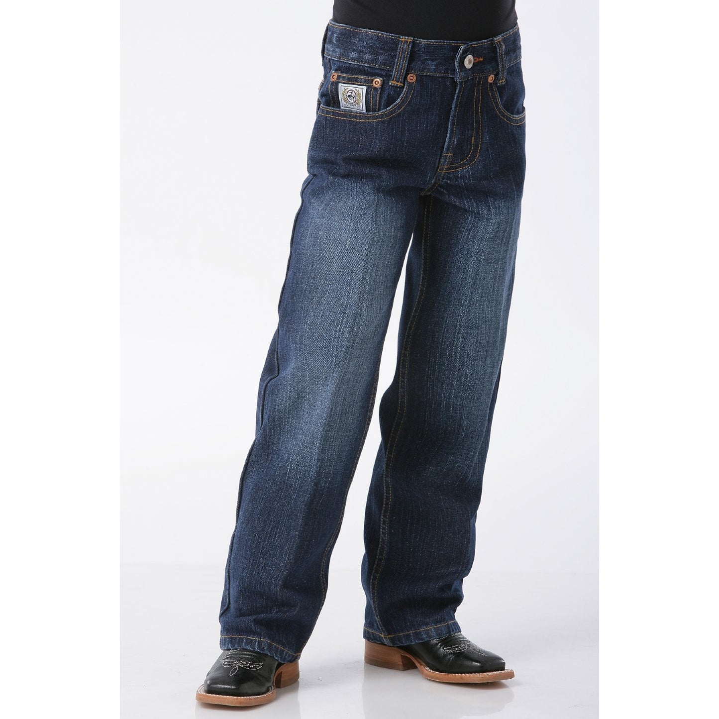 Cinch Little Boy's White Label Relaxed Straight Jeans - Dark Stonewash