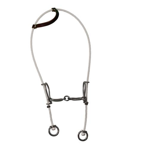 Professional's Choice Single Ear Rope Headstall w/ Gag Square Bar Lifesaver Bit