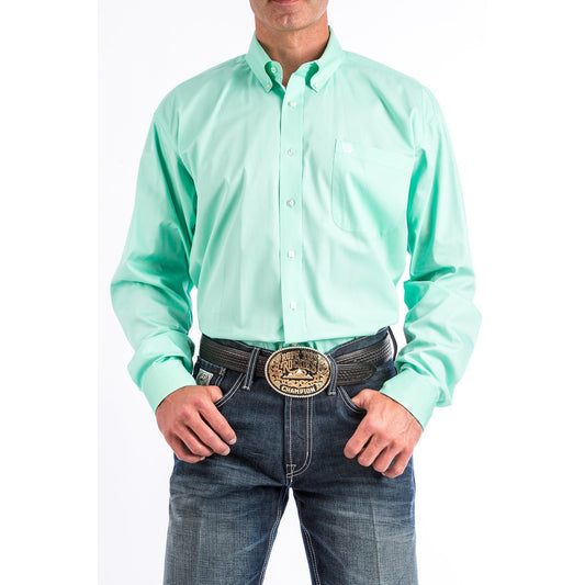 Cinch Men's Classic Fit Long Sleeve Cotton Shirt - Mint