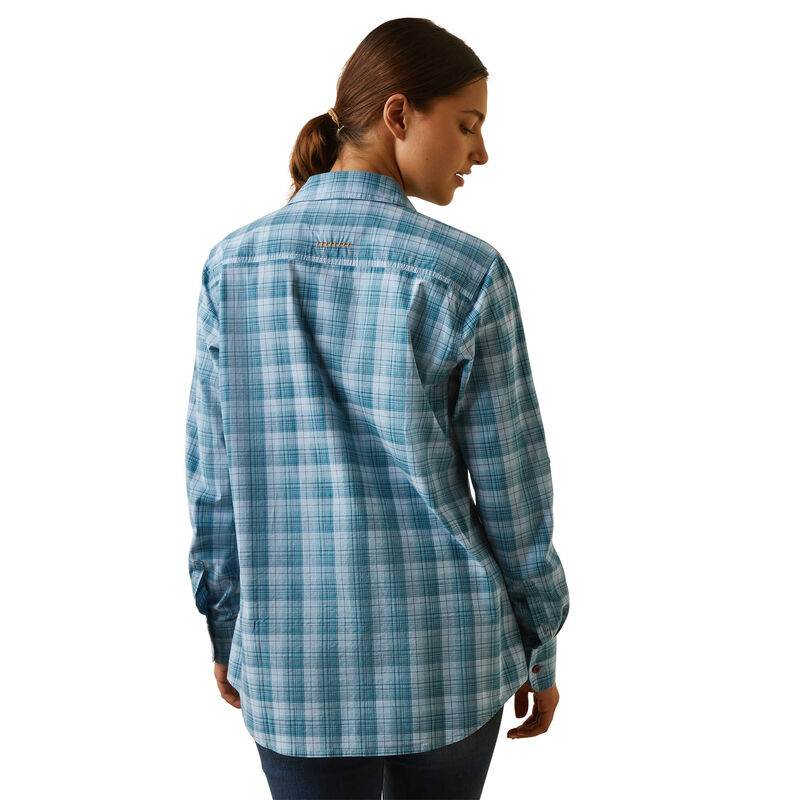 Ariat Women's Rebar Made Tough DuraStretch Work Shirt - Clear Sky Plaid