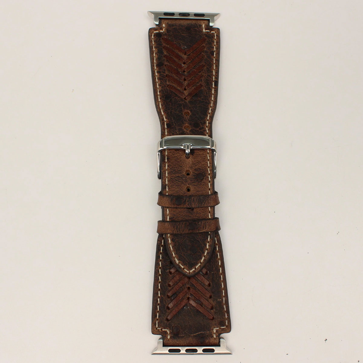 Nocona Ostrich Lacing iWatch Band - Brown - Irvine Tack & Western Wear