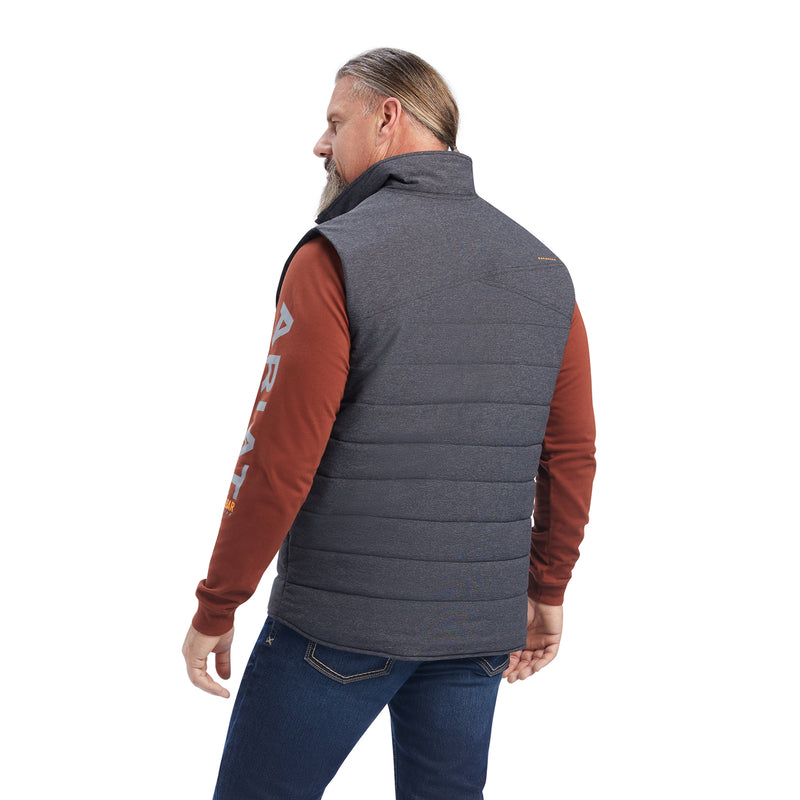 Ariat Mens Rebar Valiant STR Canvas Insulated Vest - Charcoal Heather