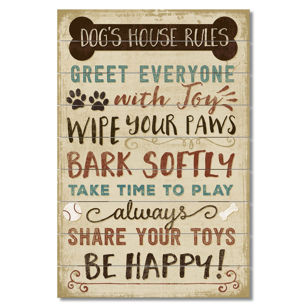 Wood Sign 18" - Dog's House Rule