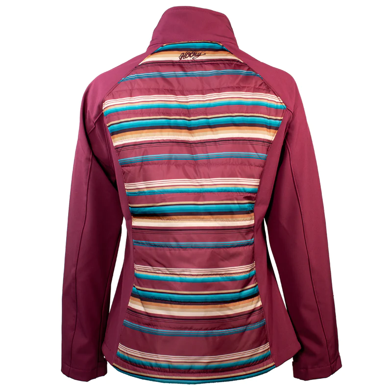 Hooey Womens Soft Shell Jacket - Pink w/Stripes