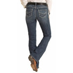 **Rock & Roll Womens Ivory/Blue Pocket Riding Jeans