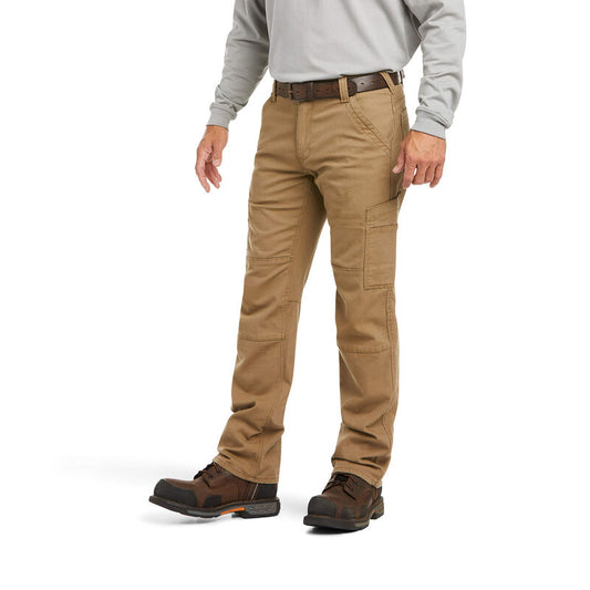 Ariat Men's FR M5 DuraLight Stretch Stackable Canvas Straight Pant - Field Khaki