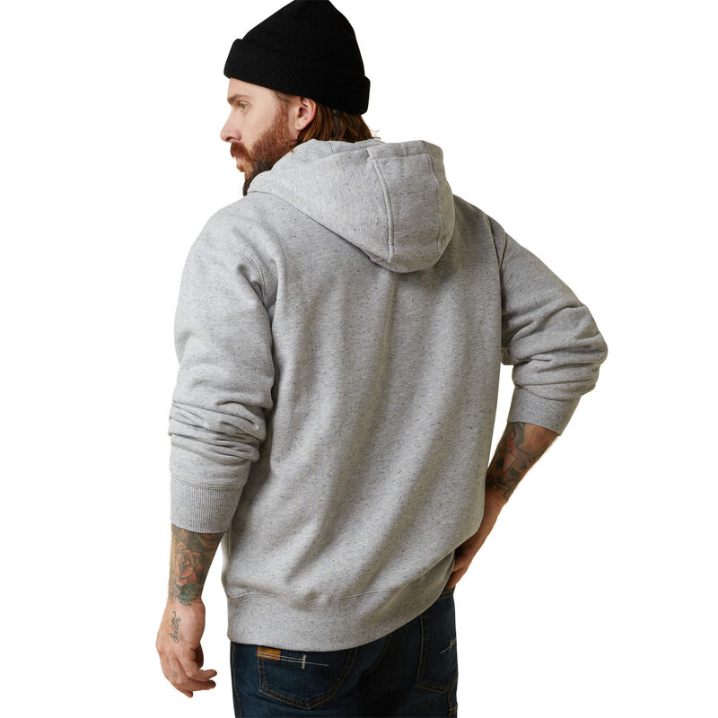 Ariat Mens Rebar Workman 1/4 Zip Hoodie - Heather Grey Spacedye
