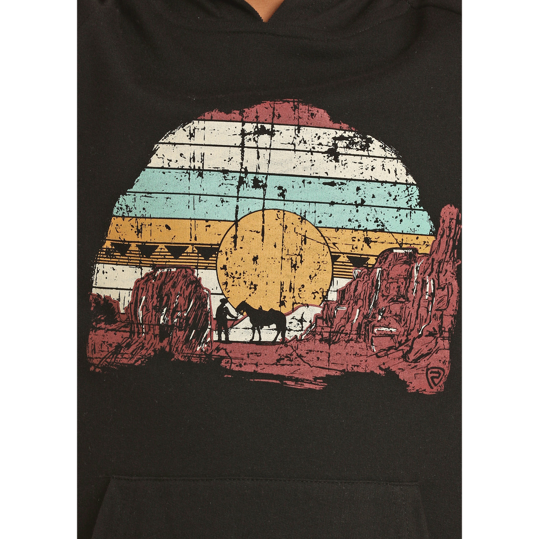 Rock &amp; Roll Boys Desert Scene Graphic Hoodie - Black