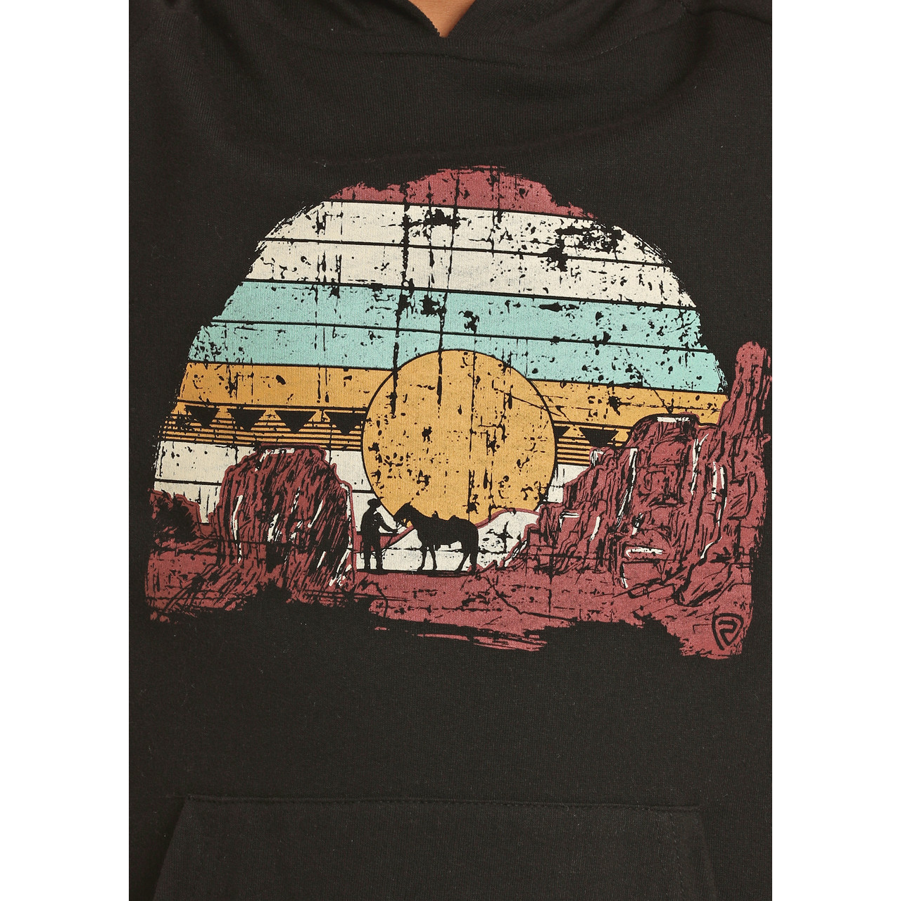 Rock & Roll Boys Desert Scene Graphic Hoodie - Black