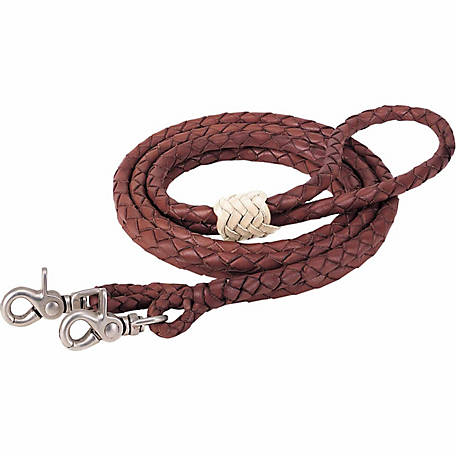 Weaver Round Braided Latigo Roper Rein, 3/8" x 8&