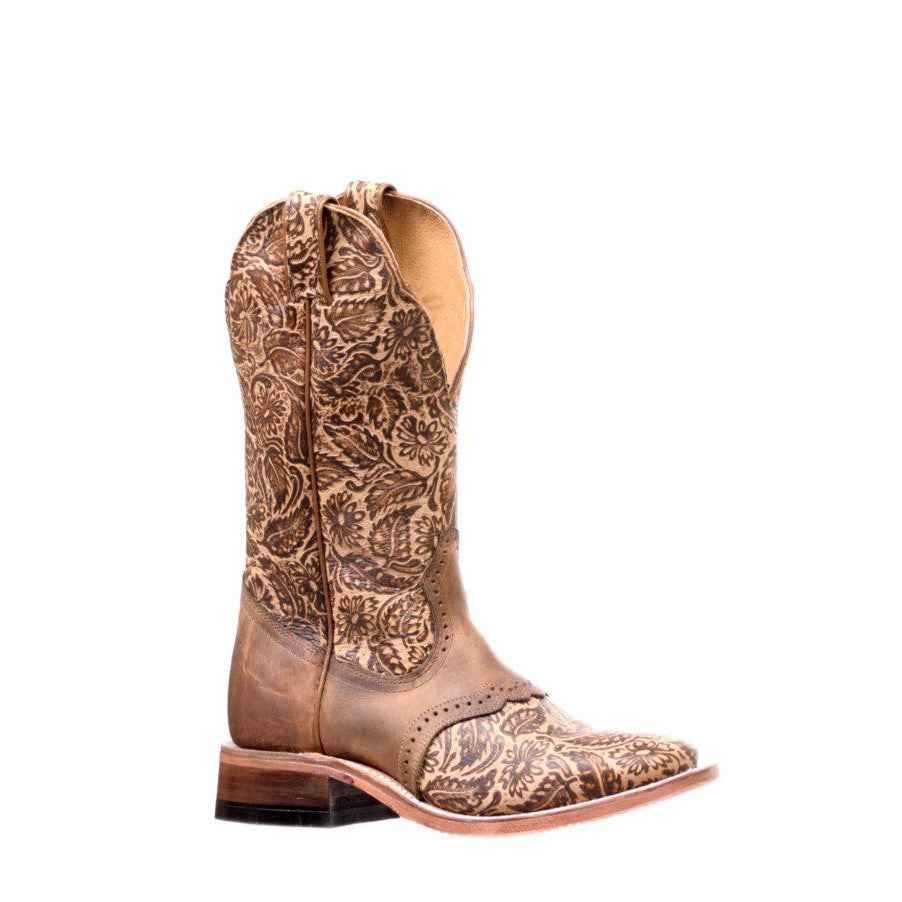 Boulet Women's Wide Square Toe Western Boots - Daisy Sand