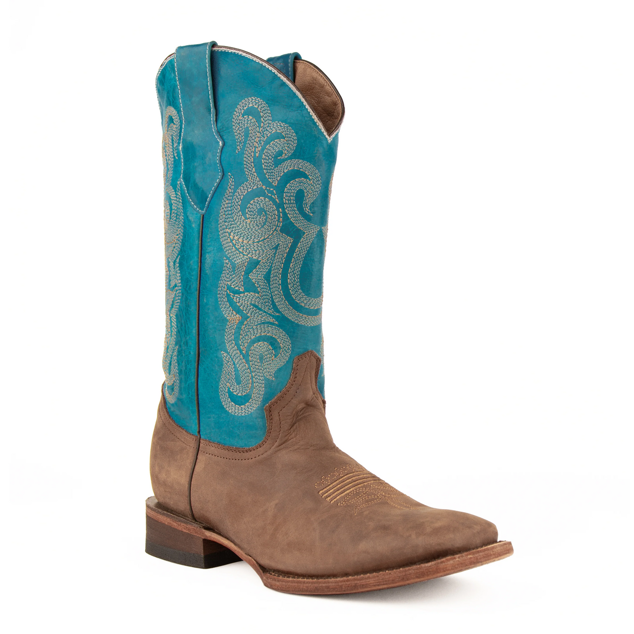 Ferrini Mens Hunter Western Boots - Chocolate/Turquoise