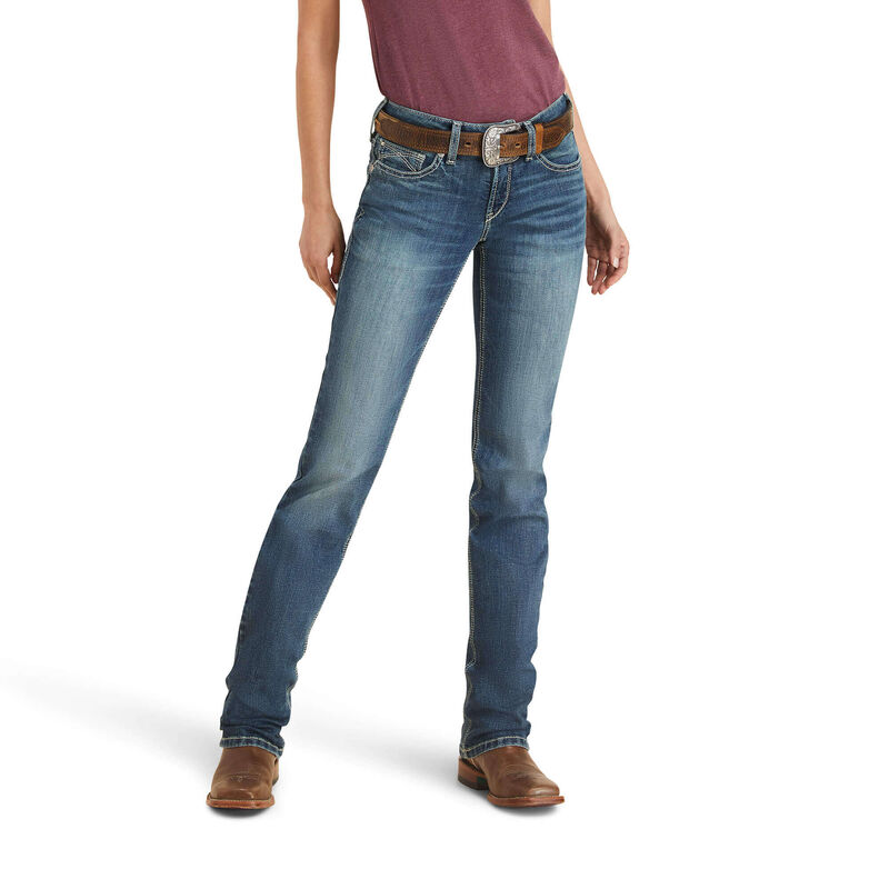 **Ariat Women's REAL Mid Rise Michela Straight Jeans - Torrance