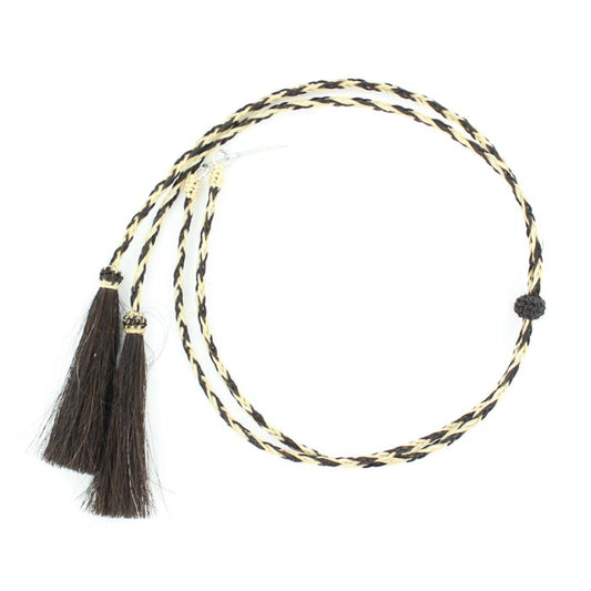 Horse Hair Stampede String with Pins, Natural
