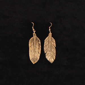 Blazin Roxx Leather Feather Earrings - Brown