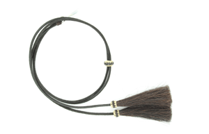 Stampede String Leather/Horse Hair Tassels with Pins Black