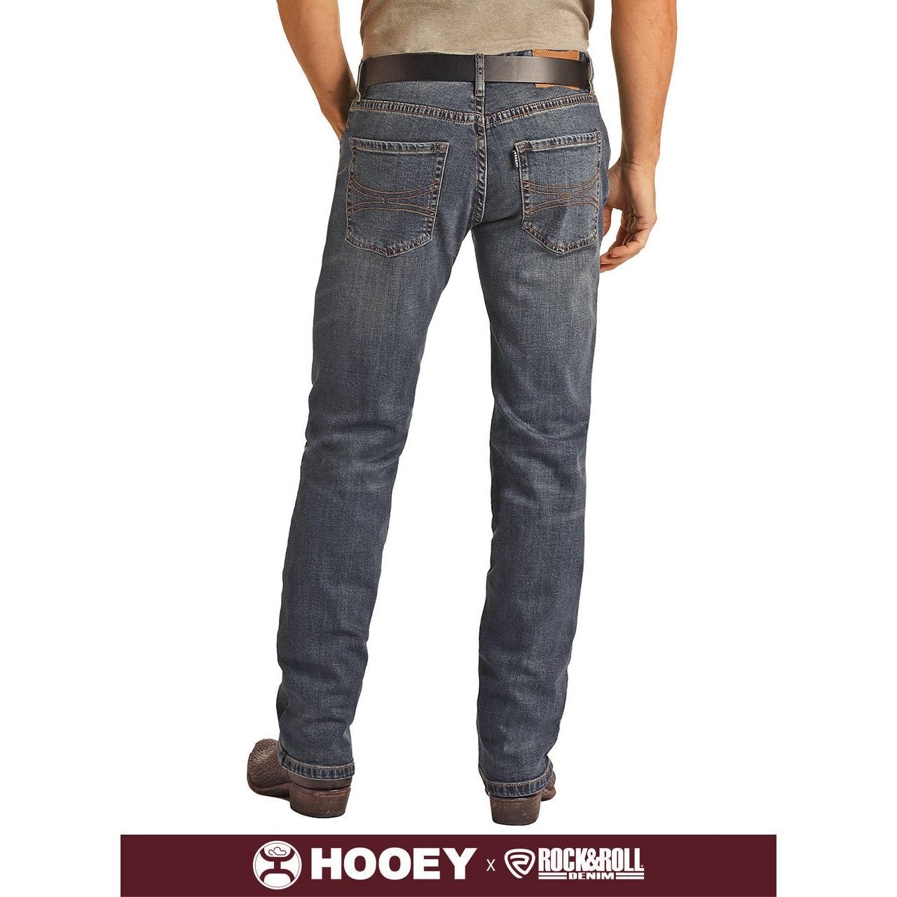Hooey Mens Cury Logo Dark Medium Vintage Jeans