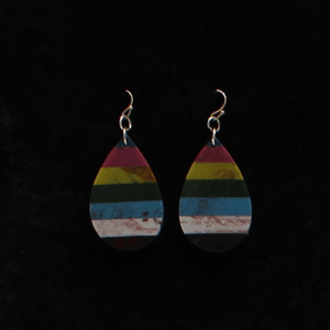 Earrings Stripe Multi Teardrop