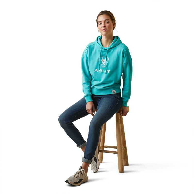 Ariat Women's Just Hoodie - Heather Pool Blue